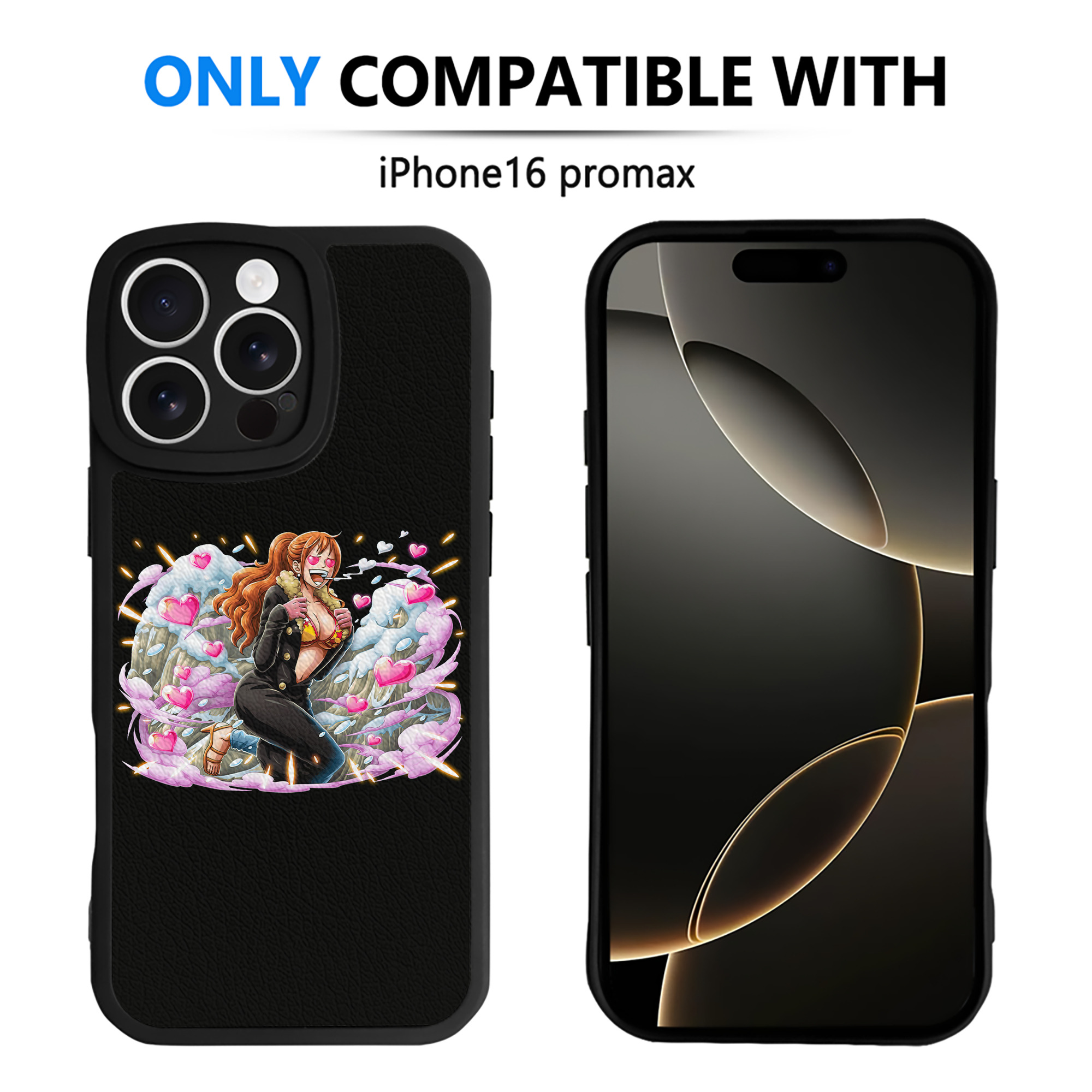 （画像用） ワンピース ナミ ONE PIECE Nami 【iPhone 16シリーズ対応】シリコンスマホケース（レザー調） 材質：シリコン